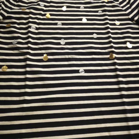 CREWNECK LONG SLEEVE TEE-SHIMMER STRIPE ORNAMENT P - Picture 6 of 8